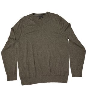 Banana Republic Men’s V-neck Cotton Blend Elegant Sweater Size Large Brown